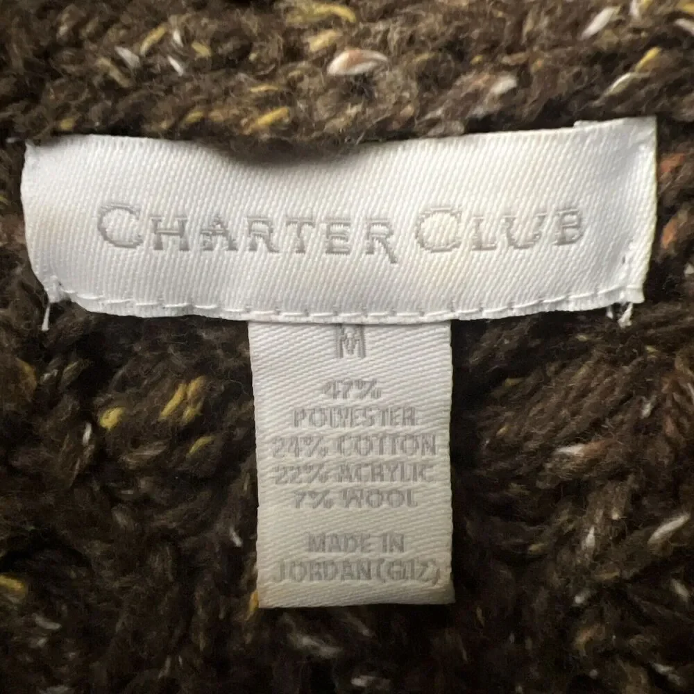 Charter Club Womens M Heavy Knit Button Up Cardigan Sweater - Picture 11 of 12